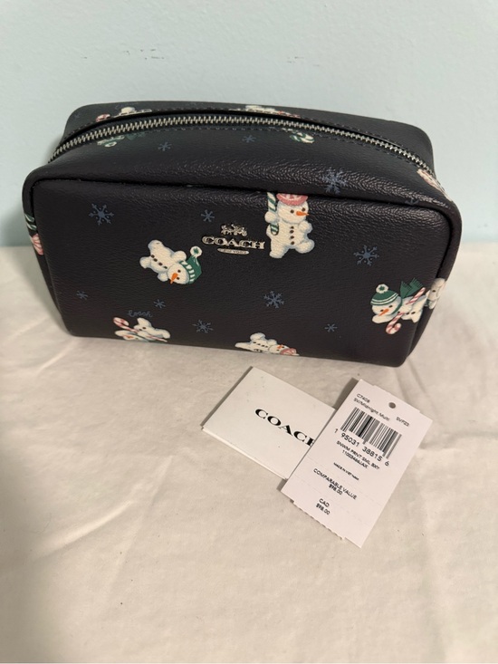 Coach Handbags - Coach Black Snowman Print Cosmetic Pouch! Absolutely adorable NWT ⛄️